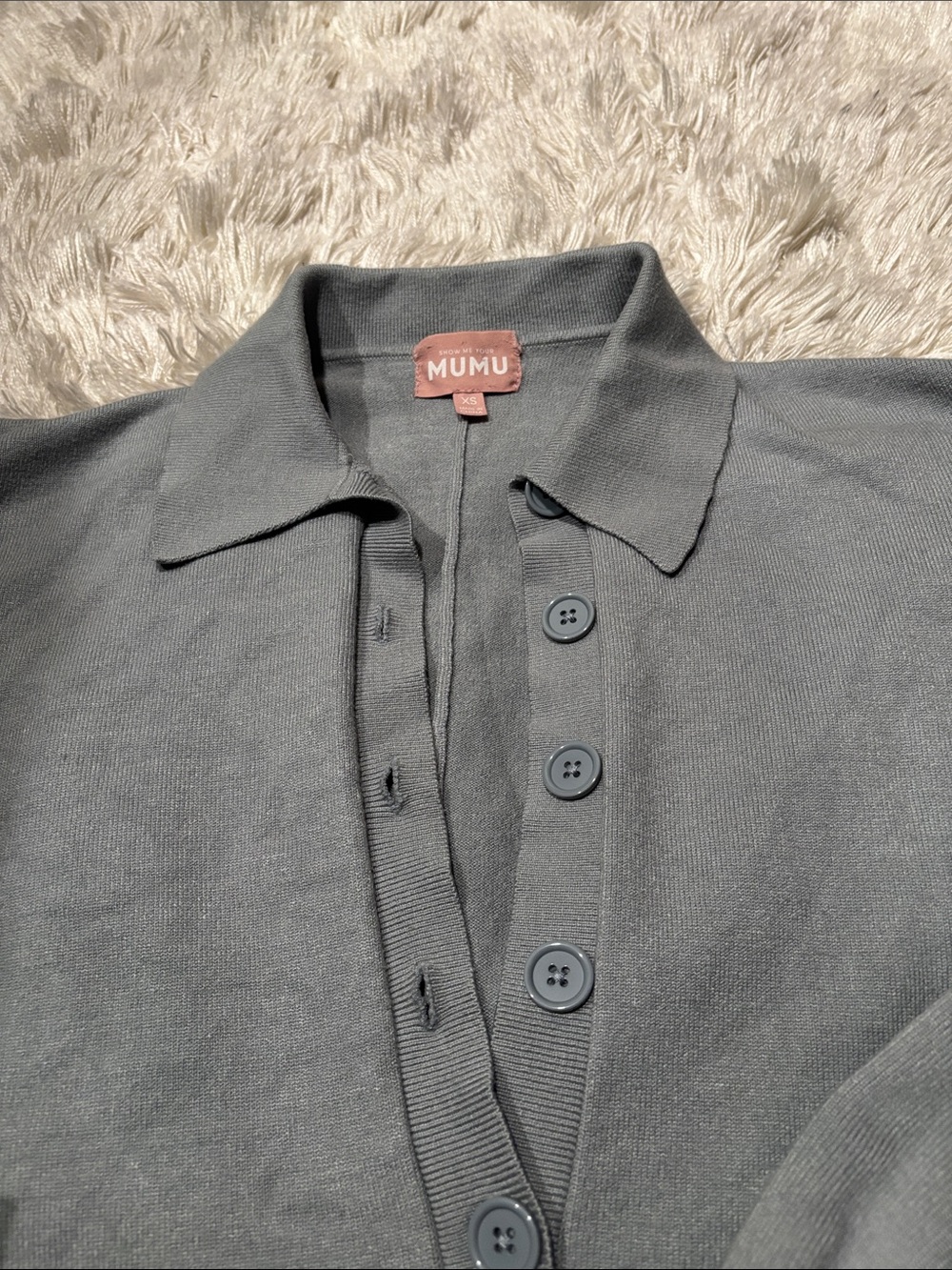 Show Me Your Mumu Gray Button-Front Collared Tunic - Picture 6 of 8